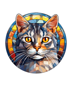 Chat vitrail pour la sublimation