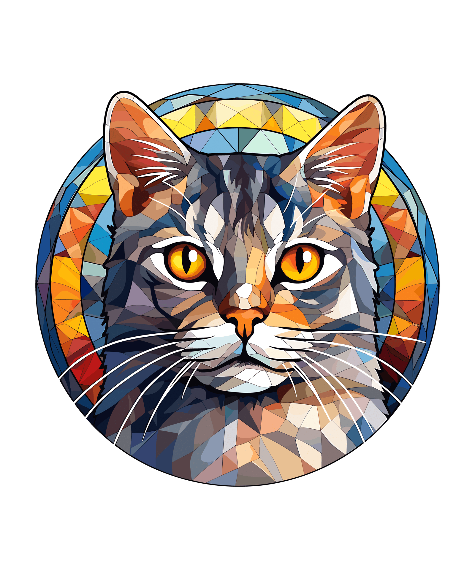 Chat vitrail pour la sublimation