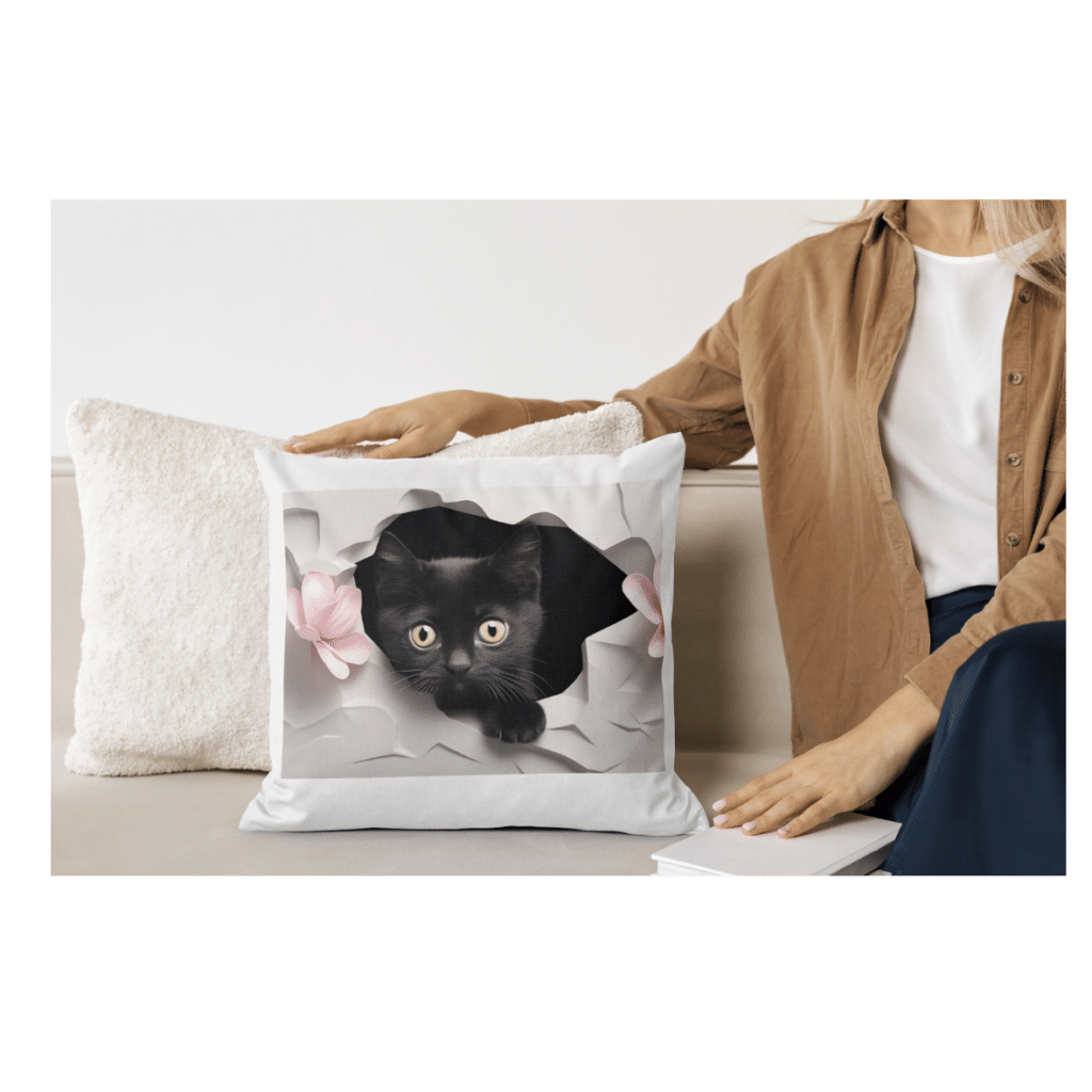 coussin coussin et image de chaton en sublimation