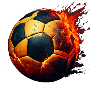 Ballon de foot en feu