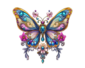 Papillon avec incrustation de cristaux