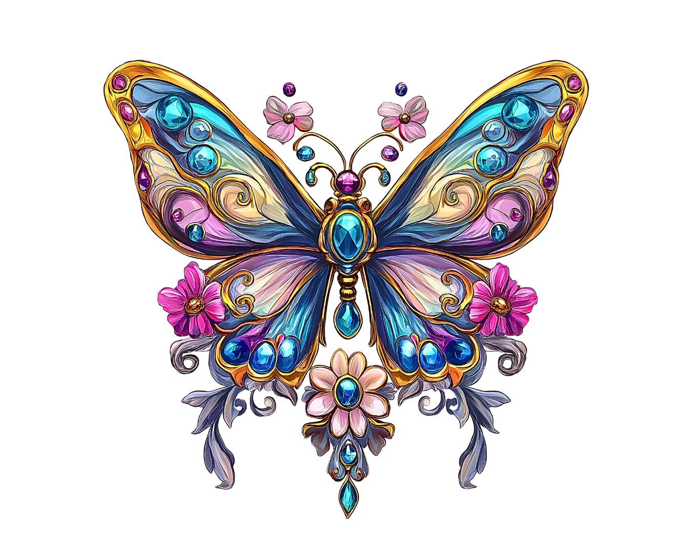 Papillon avec incrustation de cristaux